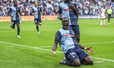 Rassoul NDIAYE of Le Havre AC celebrates his goal during the Ligue 1 McDonald's match between Le Havre and Nice at Stade Oceane on August 31, 2025 in Le Havre, France. (Photo by Johnny Fidelin/Icon Sport)   - Photo by Icon Sport