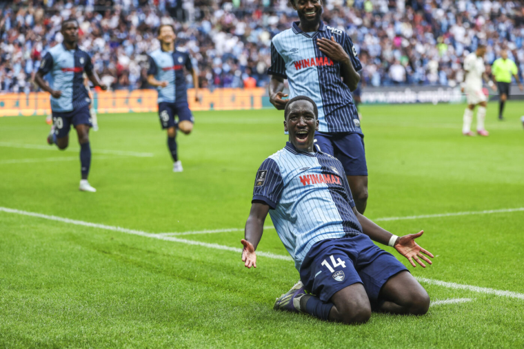 Rassoul NDIAYE of Le Havre AC celebrates his goal during the Ligue 1 McDonald's match between Le Havre and Nice at Stade Oceane on August 31, 2025 in Le Havre, France. (Photo by Johnny Fidelin/Icon Sport)   - Photo by Icon Sport