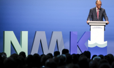 Friedrich Merz, à Emden (Allemagne, le 29 avril 2026 ( AFP / FOCKE STRANGMANN )