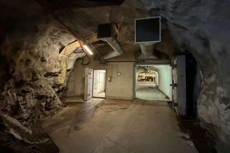 Un tunnel de l'abri antiaérien de St. Hanshaugen, l'un des plus grands d'Oslo, le 18 mai 2026 ( AFP / Jonathan KLEIN )