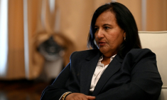 Dinorah Figuera rencontre le président de l'Assemblée du Venezuela, Jorge Rodriguez, à Caracas le 18 juin 2026 ( AFP / Federico PARRA )