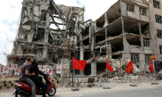 Un bâtiment de Téhéran endommagé par une frappe aérienne israélo-américaine, le 13 avril 2026 ( AFP / - )