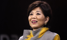 Michele Kang, actionnaire minoritaire et PDG d'Eagle Football Group (ex-OL Group) ( AFP / ALEX MARTIN )