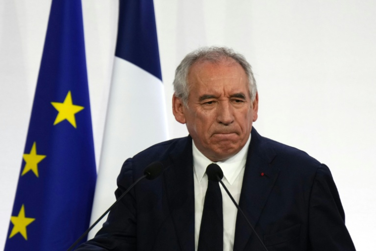 Francois Bayrou lors de sa conférence de presse à Paris le 25 août 2025 ( AFP / Dimitar DILKOFF )