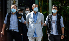 Arrestation du magnat des médias Jimmy Lai à Hong Kong, le 10 août 2020 ( AFP / VERNON YUEN )