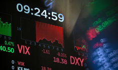 Un écran à la Bourse de New York, le 19 octobre 2026 ( AFP / ANGELA WEISS )
