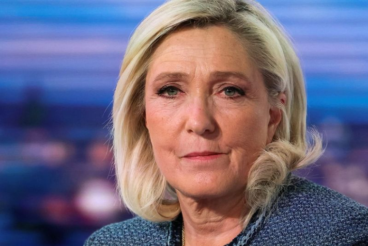 La présidente du groupe parlementaire d'extrême droite Rassemblement National (RN) Marine Le Pen