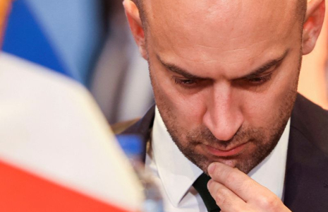 Le ministre français des Affaires étrangères Jean-Noël Barrot lors d'une conférence humanitaire pour Gaza