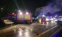 Liban: scène après une frappe aérienne israélienne sur une grande route au sud de Beyrouth