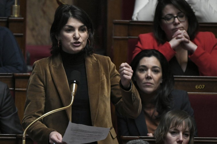 Aurélie Trouvé à Paris, le 31 janvier 2024. ( AFP / STEPHANE DE SAKUTIN )