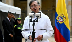 Le président colombien Gustavo Petro, lel 8 mars 2026 à Bogota ( AFP / RAUL ARBOLEDA )