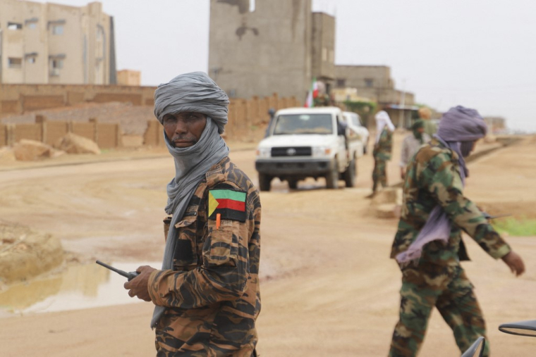 Des combattants rebelles à Kidal, au Mali, le 28 août 2022. ( AFP / SOULEYMANE AG ANARA )