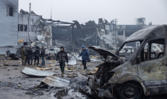 Des résidents d'Odessa, en Ukraine, le 13 février 2026. ( AFP / OLEKSANDR GIMANOV )