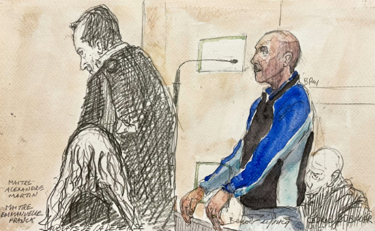 Croquis d'audience montrant Cédric Jubillar à son procès à la cour d'assises du Tarn, à Albi, le 22 septembre 2025 ( AFP / Benoit PEYRUCQ )