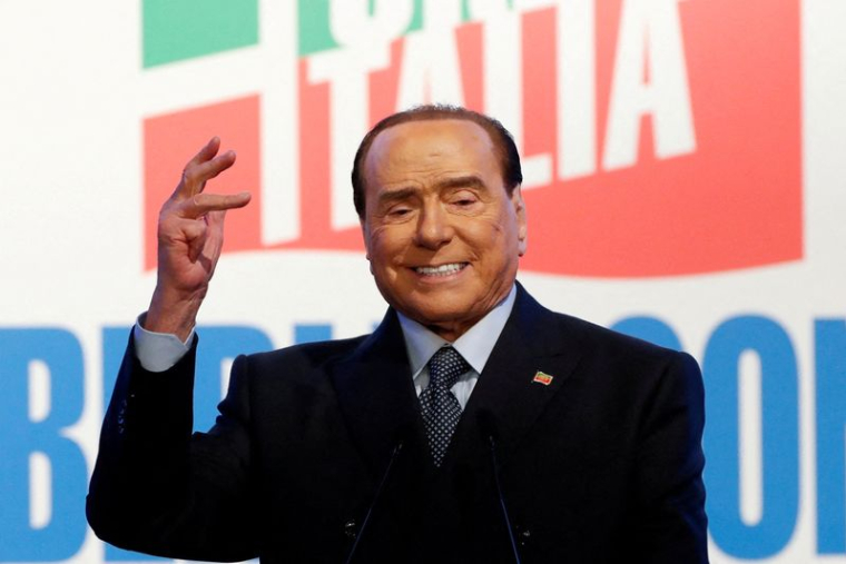 Silvio Berlusconi lors d'un rassemblement à Rome