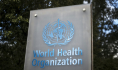 Au siège de l'Organisation mondiale de la santé (OMS), à Genève, le 13 mars 2025 ( AFP / Fabrice COFFRINI )