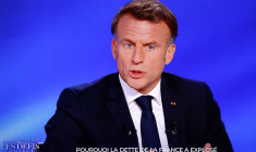 Emmanuel Macron à Saint-Denis, le 13 mai 2025. ( AFP / LUDOVIC MARIN )