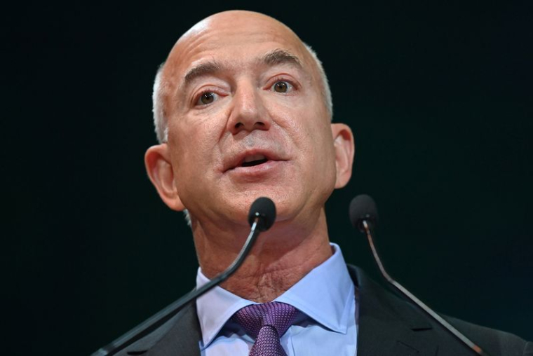Photo d'archives du fondateur d'Amazon, Jeff Bezos, lors de la Conférence des Nations unies sur le changement climatique à Glasgow