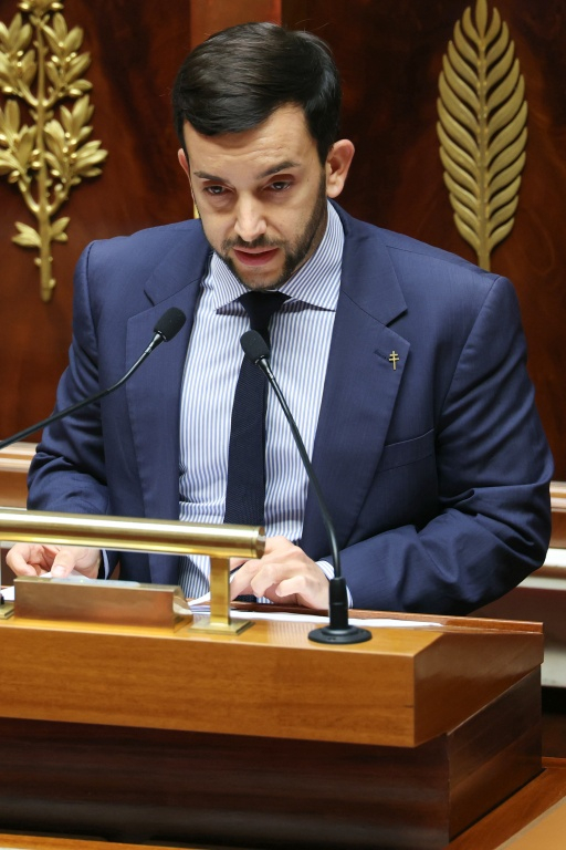 Le député RN Jean-Philippe Tanguy à l'Assemblée nationale à Paris, le 14 octobre 2026 ( AFP / Thomas SAMSON )