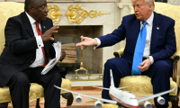 Les présidents sud-africain Cyril Ramaphosa et américain Donald Trump à la Maison Blanche à Washington (États-Unis) le 21 mai 2025 ( AFP / Jim WATSON )