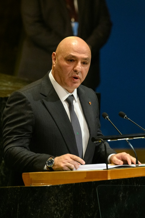 Le président libanais Joseph Aoun prend la parole devant l'Assemblée générale des Nations unies, au siège de l'ONU à New York, le 23 septembre 2025  ( GETTY IMAGES NORTH AMERICA / Alexi J. Rosenfeld )
