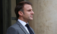 Le président français Macron au palais de l'Élysée à Paris