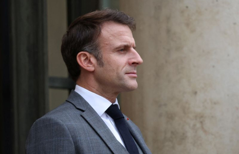 Le président français Macron au palais de l'Élysée à Paris