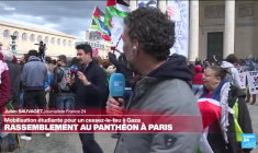 Mobilisation étudiante au Panthéon à Paris : "Un appel à l'humanité envers le peuple palestinien"