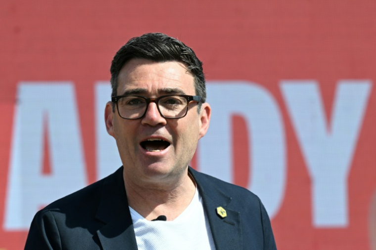 Andy Burnham le 22 mai 2026 à Ashton-in-Makerfield, en Angleterre ( AFP / Paul ELLIS )