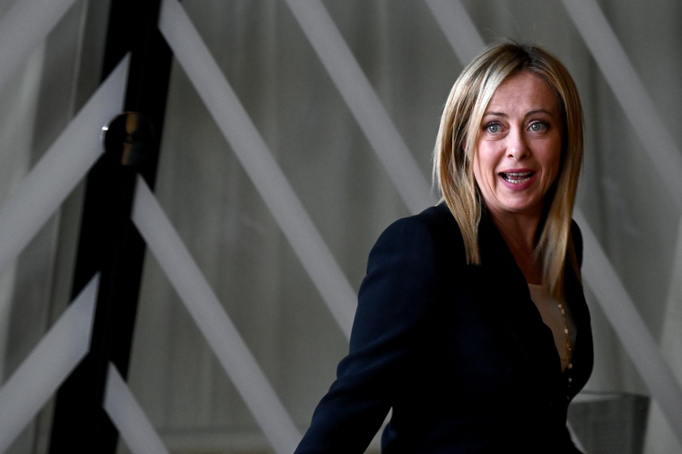 Giorgia Meloni, à Bruxelles, le 24 mars 2023 ( AFP / JOHN THYS )