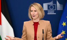 La cheffe de la diplomatie européenne, Kaja Kallas, le 20 avril 2026 à Bruxelles ( AFP / Nicolas TUCAT )