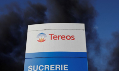 Photo du logo Tereos visible à l'extérieur sur le site d'Escaudoeuvres