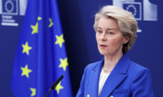 La présidente de la Commission européenne, Ursula von der Leyen, fait une déclaration à Bruxelles