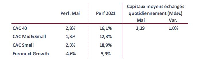 Performances des indices (Source : GreenSome Finance - Nyse Euronext)