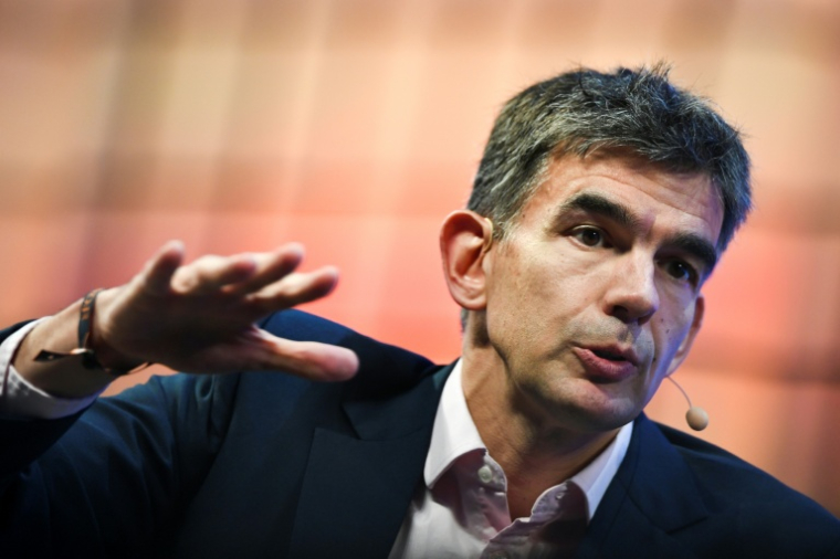 Matt Brittin, alors président des opérations et du développement commercial de Google pour la région Europe-Moyen-Orient-Afrique, lors d'une interview à Lisbonne, le 9 novembre 2017 ( AFP / PATRICIA DE MELO MOREIRA )