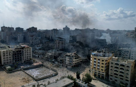 Des immeubles de Gaza après une frappe israélienne