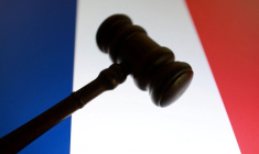 L'illustration montre le drapeau français et le marteau de la cour