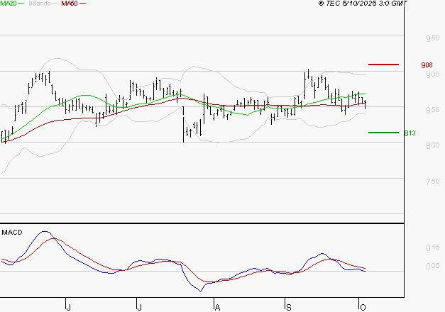 TELEVISION FRANCAISE (T.F.1) : Une consolidation vers les supports est probable