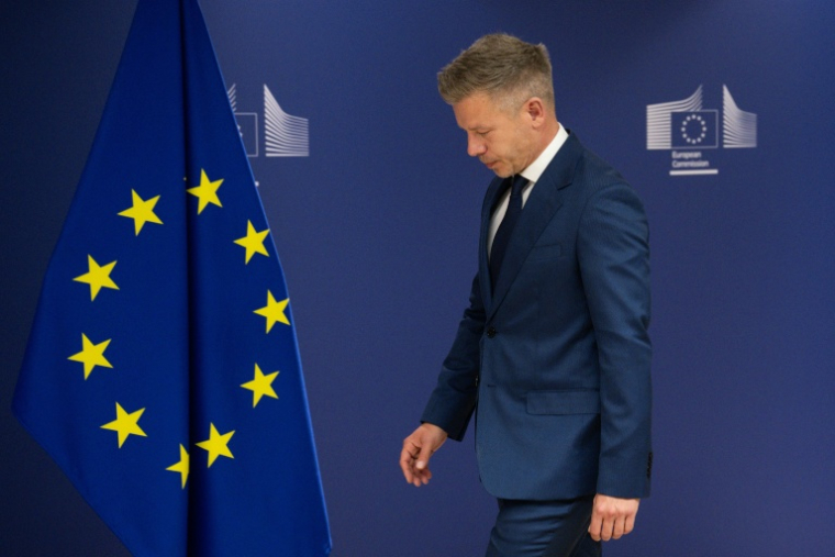 Peter Magyar, qui doit être investi Premier ministre de la Hongrie, ici 29 avril 2026 à Bruxelles ( POOL / JOHN THYS )