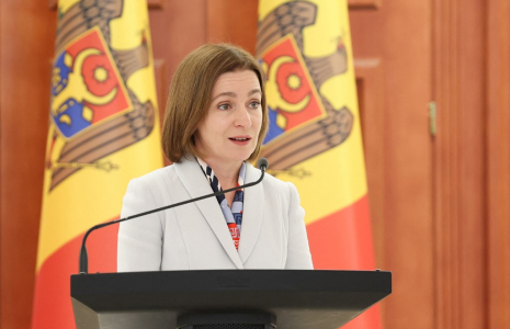 La présidente moldave, Maia Sandu, à Chisinau, le 10 juin 2025 ( AFP / ELENA COVALENCO )
