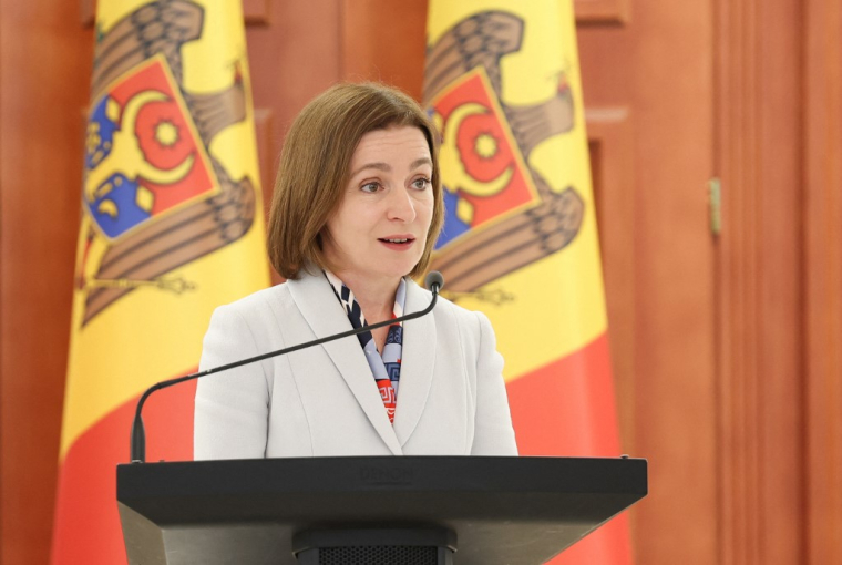 La présidente moldave, Maia Sandu, à Chisinau, le 10 juin 2025 ( AFP / ELENA COVALENCO )