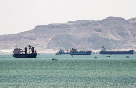 Le canal de Suez, le 28 mars 2021. ( AFP / AHMED HASAN )