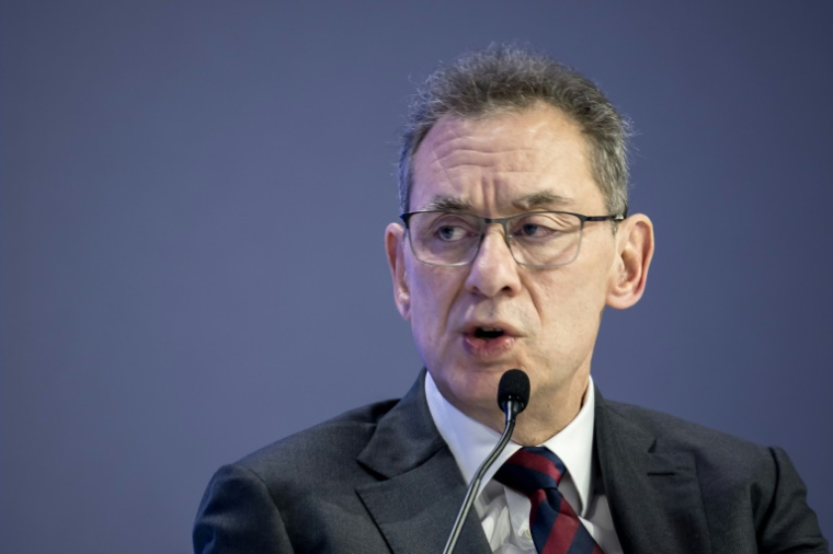 Le PDG de Pfizer, Albert Bourla, à Davos le 23 janvier 2025 ( AFP / FABRICE COFFRINI )