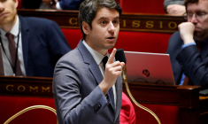 Gabriel Attal, le 17 février 2023, à l'Assemblée nationale ( AFP / Ludovic MARIN )