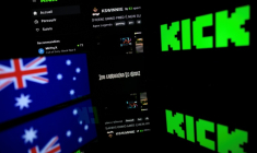 Le logo de la plateforme autralienne Kick, le 21 août 2025 à Toulouse ( AFP / Lionel BONAVENTURE )