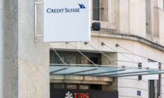 Photo du logo de Credit Suisse et d'UBS à Genève
