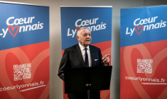 Jean-Michel Aulas, ancien patron de l'OL, lors de l'inauguration de son QG de campagne pour la mairie de Lyon lors des élections municipales françaises de 2026, le 25 novembre 2025 à Lyon ( AFP / ARNAUD FINISTRE )