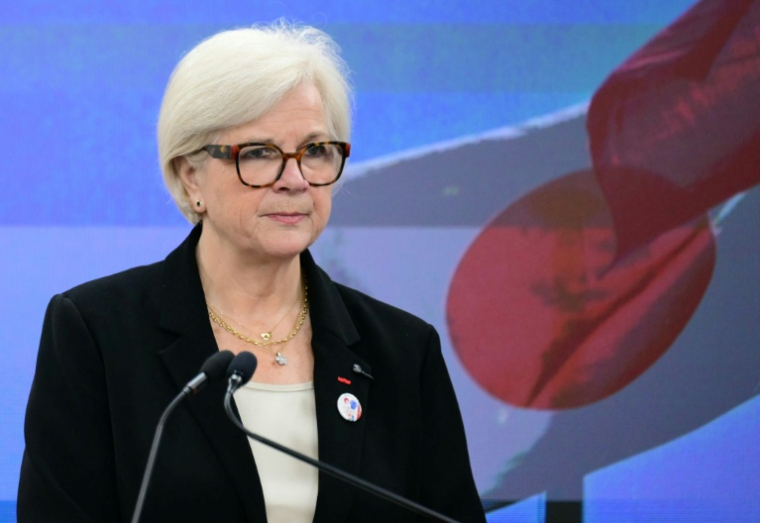 La ministre des Armées Catherine Vautrin le 1er avril 2026 à Tokyo ( AFP / Yuichi YAMAZAKI )