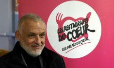 Patrice Douret, président des Restos du coeur, le 21 novembre 2023 à Asnières-sur-Seine, dans les Hauts-de-Seine ( AFP / Geoffroy Van der Hasselt )