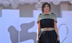 La réalisatrice de "The Voice of Hind Rajab", Kaouther Ben Hania, le 3 septembre 2025 à la Mostra de Venise  ( AFP / Tiziana FABI )